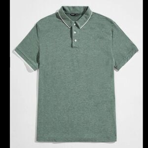 SHEIN Mens Green Short Sleeve Polo Shirt Size Medium
